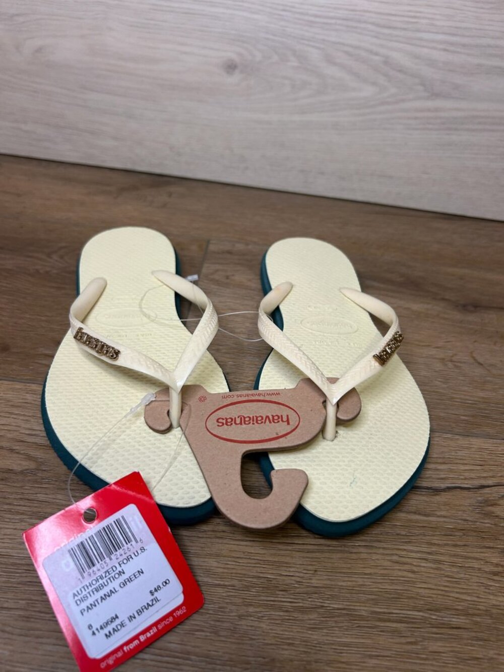 Havaianas Women Slim Point Round Toe Sandals Pantanal Green Size 6